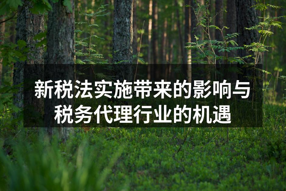 新税法实施带来的影响与税务代理行业的机遇